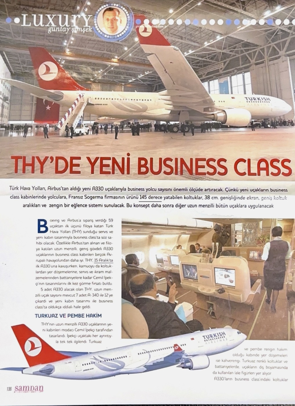 Luxury — THY'de Yeni Business Class, Şamdan